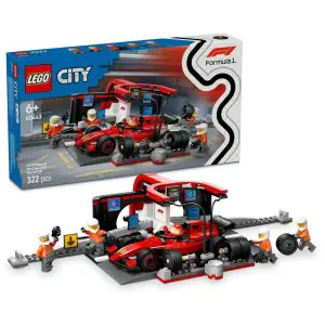 Lego City F1 Pit Stop & Pit Crew with Ferrari Car 60443 (322 Pieces)