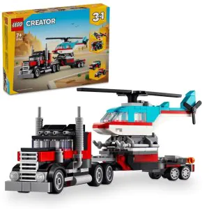 Lego Creator Flatbed Truck With Helicopter Toy 31146 (270 Pieces)