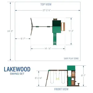 Backyard Lakewood Cedar Wood Swing and Slide Set 2001022