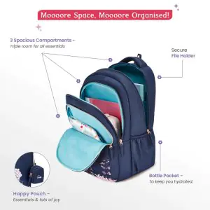 Genie Lovelace 36L Navy Blue School Backpack