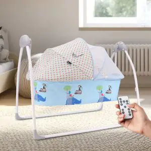 R for Rabbit Lullabies Cradle - Auto Swing With Remote Control Blue CDLBB01