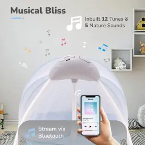 R for Rabbit Lullabies Cradle - Auto Swing With Remote Control Blue CDLBB01