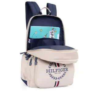 Tommy Hilfiger Unisex Manuel Beige Navy Backpack