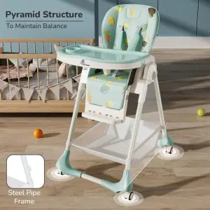 R for Rabbit Marshmallow Lite Baby Feeding High Chair Candy Blue HCMMCB1