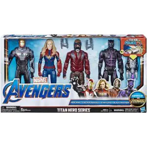 Hasbro Marvel Titan Heroes Captain Marvel, Iron Man,  Star-Lord, Black Panther Action Figure Set