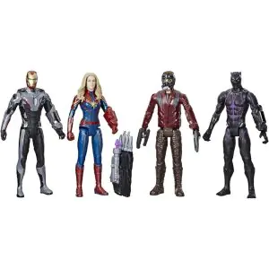 Hasbro Marvel Titan Heroes Captain Marvel, Iron Man,  Star-Lord, Black Panther Action Figure Set