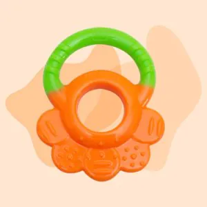Mee Mee Multi-Textured Silicone Teether Orange (Flower Shaped)