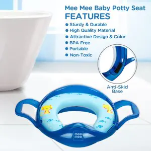 Mee Mee Soft Cushioned Potty Seat With Support Handles - Dark Blue