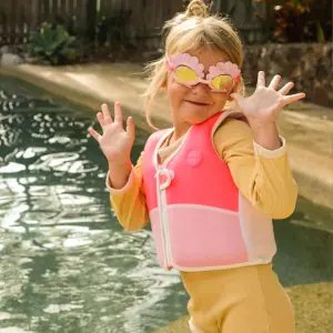 Sunny Life Melody The Mermaid Mini Swim Goggles Neon Strawberry SCMSGNST