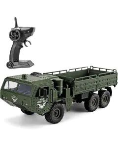 TF Military Transporter RC Truck 6WD 24G Off-Road Army Cargo Vehicle with LED Lights (RTR)