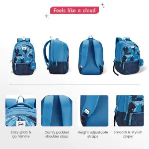 Genie Noah 40L Navy Blue Laptop Backpack With Raincover