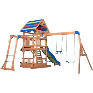 Backyard Northbrook Play Tower Wooden Swing Set 1808034B