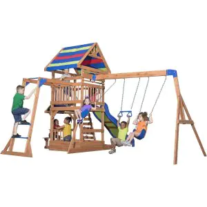 Backyard Northbrook Play Tower Wooden Swing Set 1808034B