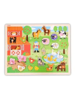 Open Ended Giant Peg Puzzle Farm Animals