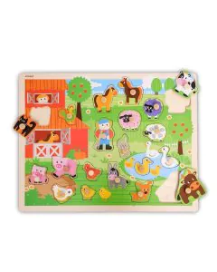 Open Ended Giant Peg Puzzle Farm Animals