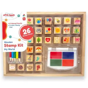 Open Ended Wooden Stamp Kit - My World