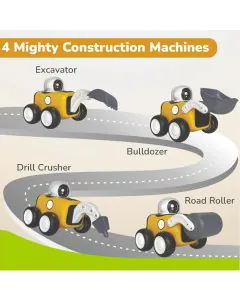 R for Rabbit Orapple Rover 4-Piece Mini Construction Vehicle Set ORORYB01