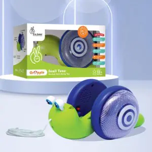 R for Rabbit Orapple Snail Tune Musical Pull Toy Green/Blue
