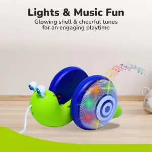 R for Rabbit Orapple Snail Tune Musical Pull Toy Green/Blue