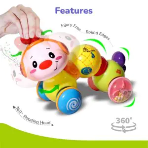 R for Rabbit Orapple Wiggle Musical Push Toy Yellow Multi