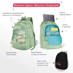Genie Orchid 36L Ash Green Laptop Backpack With Raincover