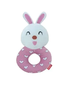 Trots Plush Bunny Face Rattle Soft Toy with Round Handle
