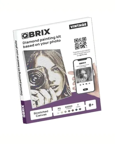Qbrix Vintage Diamond Painting Kit Based On Your Photo