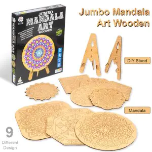 Ratna's Wooden Mandala Art Jumbo Coloring Kit