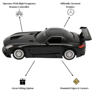 Road Burner Rechargable Remote Control Car Mercedes Benz SLS AMG GT3 (Black)