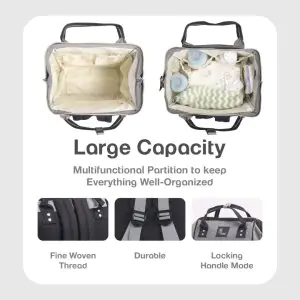 R for Rabbit Caramello Diaper Bag Black/Grey DBCMBG1