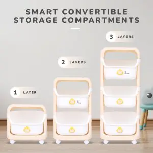 R for Rabbit Kiddo Korner Frosty Organizer - (Beige White) ORKKFBW02