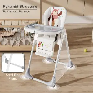 R for Rabbit Marshmallow Lite Baby Feeding High Chair Grey ‎HCMMLG2