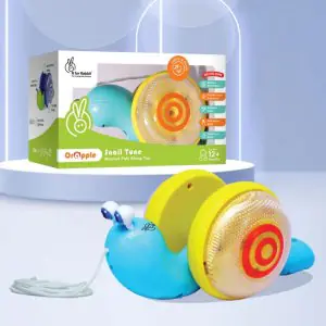 R for Rabbit Orapple Snail Tune Musical Pull Toy Blue/Yellow