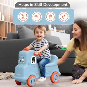 R for Rabbit Rock N Ride 3in1 Ride-On Car Blue Orange RORNRBO1