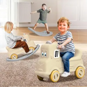 R for Rabbit Rock N Ride 3in1 Ride-On Car Beige Grey RORNRBG1