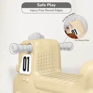 R for Rabbit Rock N Ride 3in1 Ride-On Car Beige Grey RORNRBG1