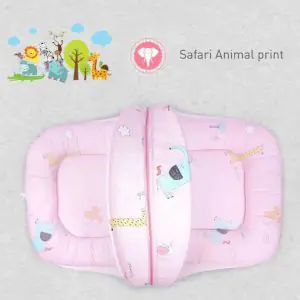 R for Rabbit Snuggy Safari Baby Bed Pink BDSSPK1