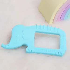 R for Rabbit Tiny Bites Safari Soft Silicone Teether Blue