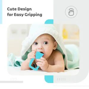 R for Rabbit Tiny Bites Safari Soft Silicone Teether Blue