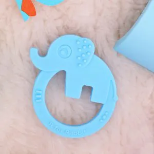 R for Rabbit Tiny Bites Zoobie Teether Blue