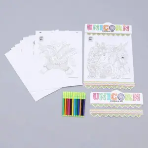 Ratnas Unicorn Mandala Art Kit - 20 Sheets & 12 Sketch Pen