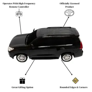 Road Burner Rechargable Remote Control Car Toyota Prado (Black)