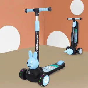 R for Rabbit Road Runner Bunny Scooter With PU LED Wheels Blue/Black SRRRBBB10