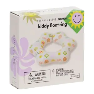 Sunny Life Multicolor Inflatable Kiddy Float Ring Smiley World Sol Sea S3LKIDSM