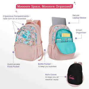 Genie Sapphire 36L Beige Laptop Backpack With Raincover