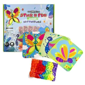 Scoobies Stick N Fun Pom Pom Butterflies Art Set