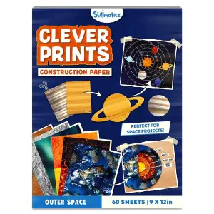 Skillmatics Clever Prints Construction Paper Outer Space (60 Sheets)