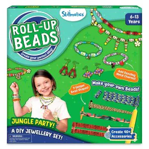 Skillmatics Craft Activity - Roll-Up Beads Jungle Party DIY Kit