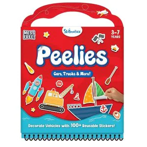 Skillmatics Peelies Cars, Trucks & More 100+ Reusable Stickers