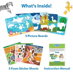 Skillmatics Tangram Twist Amazing Animals Puzzles